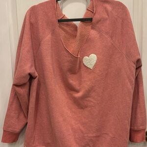 Old Navy Pink 3/4 Sleeve Boxy Sweatshirt